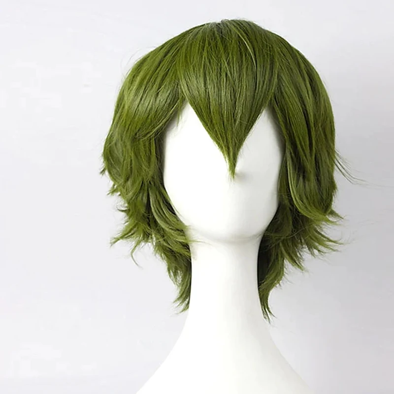 HAIRJOY włosy syntetyczne krótka zieleń wojskowa peruka do cosplay no Kuroko no Basuke Midorima Shintaro peruka Anime