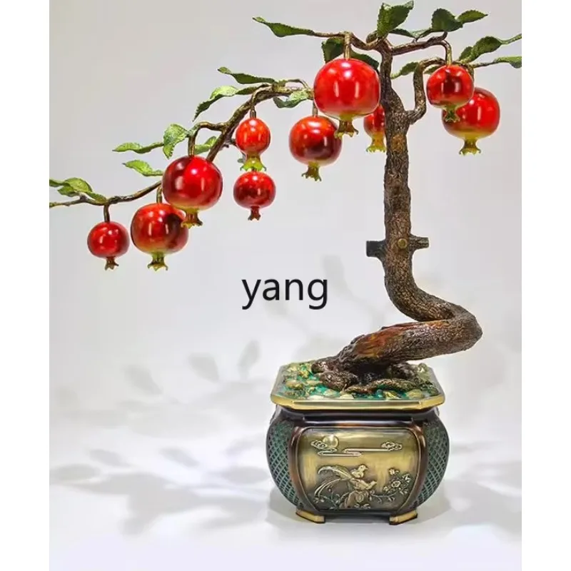 

ZYF new Chinese brass pomegranate ornament living room entrance TV cabinet