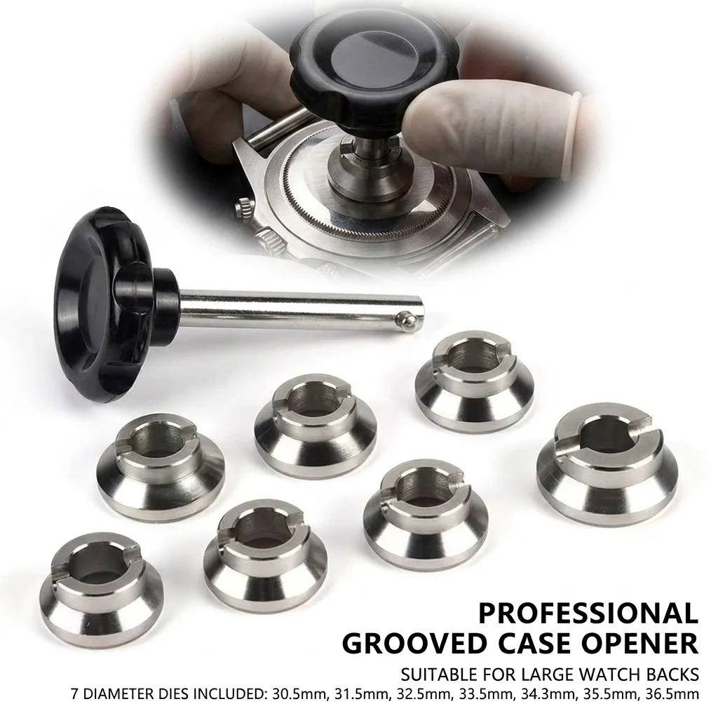 8Pcs Alloy Steel Watch Tools 5539 Grooved Watchmaker Wrench Back Cover Remover 30.5-36.5mm Watch Case Opener Tool for Rolex
