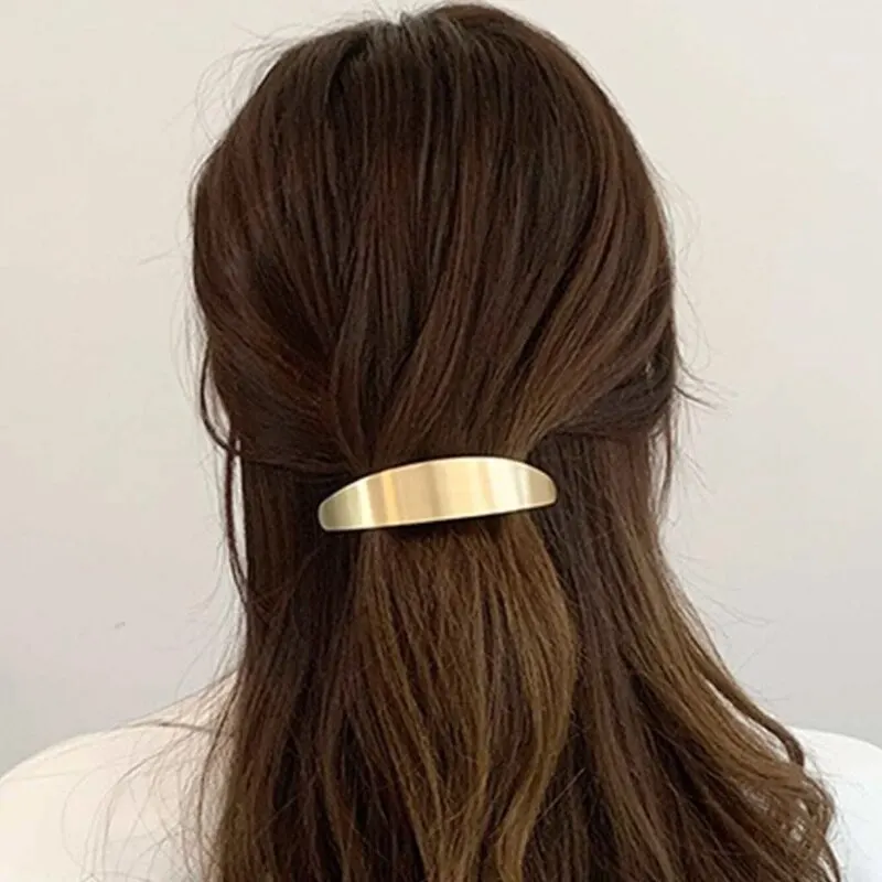 1pcs Cold Wind Metal Curved Hairpin Ponytail Clip One Word Clip Spring Clip Hairpin Clip