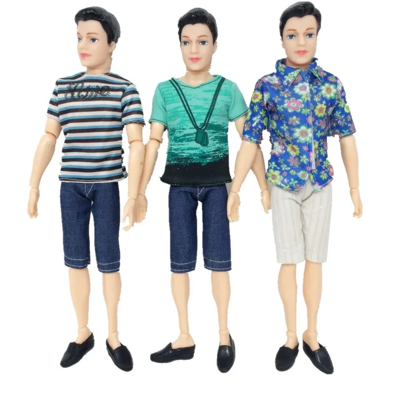 Handmade Ken Doll Clothes T-shirt + Trousers For Barbie Dress Accessories For Gils Birthday Gifts  Fashion Daily Clothing Toys