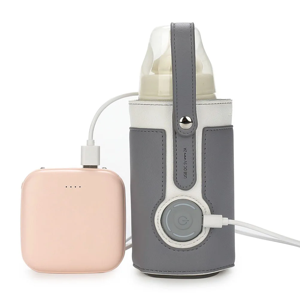 Bolsa calentadora de biberones portátil de PU con carga USB, calentador de biberones para viaje, calentador de leche materna, bolsa de Hospital para mamá