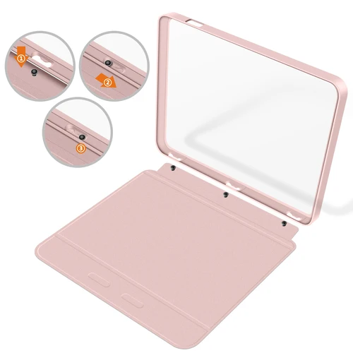 Imagen 2 del producto Funda 2 en 1 Desmontable para Kobo Libra Colour/Libra 2 de 7 Pulgadas, Parte Trasera de Acrílico Transparente, Funda de Cuero PU con Función de Activación/Suspensión, Accesorios para Ebook