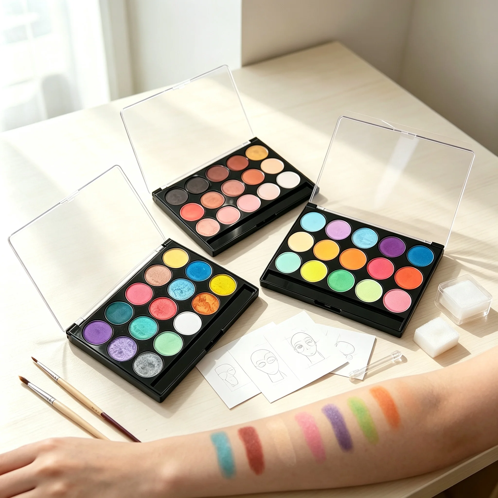 High Pigment 15 Colors Eyeliner UV Pearly Water Activated Face Painting Pastel Eyeliner Palette Friendly For DIY Makeup