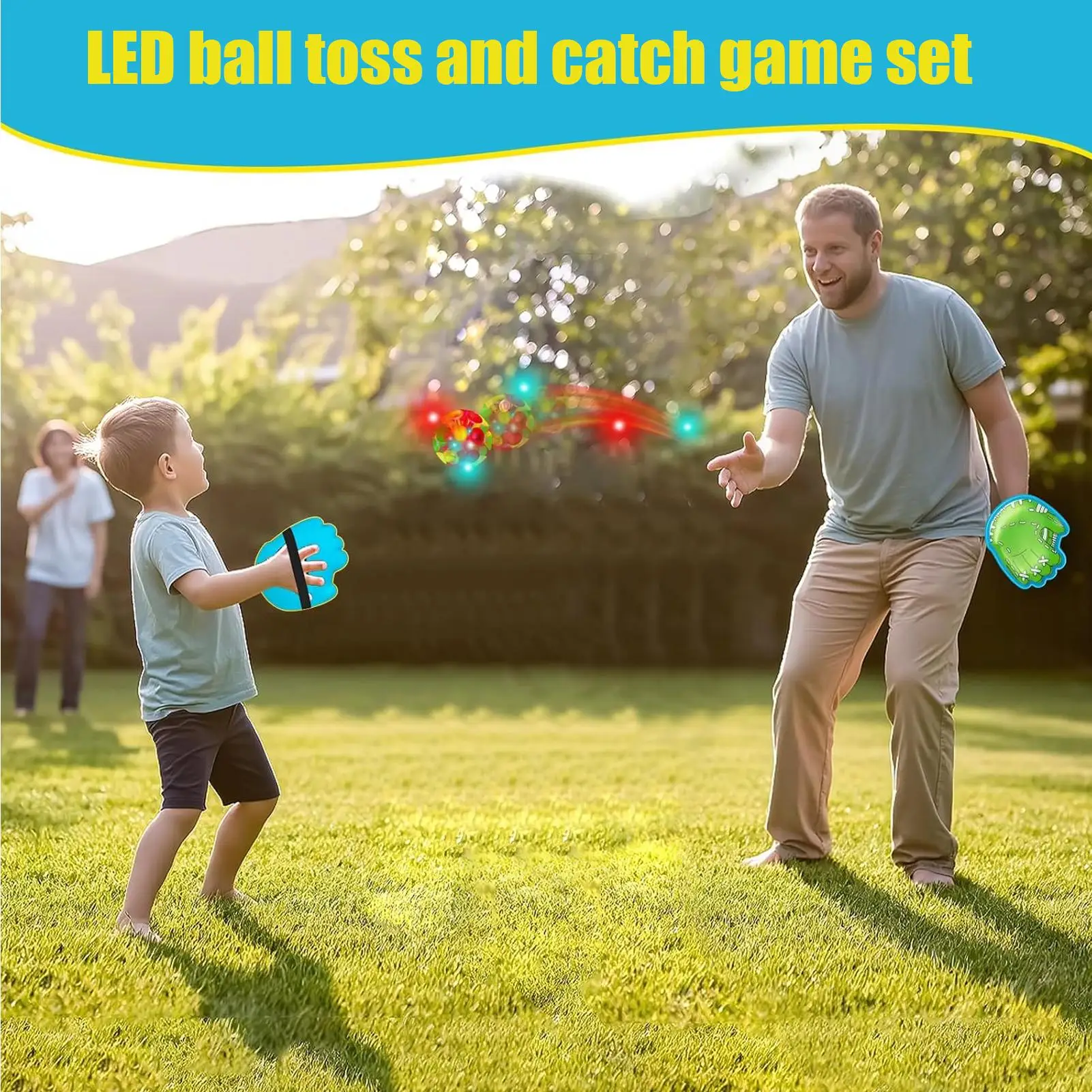 Sticky Ball Catch Game Led Suction Cup Ball Catch Game Set Interactive Outdoor Activities For Teens Youth Adults Boys Girls