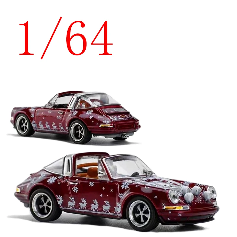 

POPRACE Литая под давлением модель автомобиля из сплава в масштабе 1/64 SINGER TARGA CHRISTMAS Red Play с подарочной оригинальной коробкой игрушечных машин