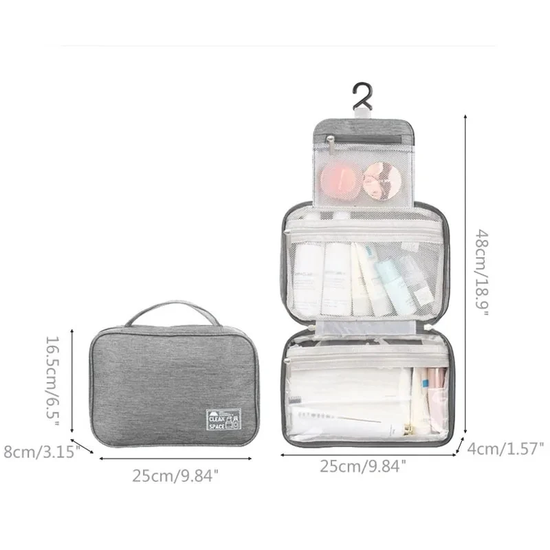 1pc Multi-Functional Travel Makeup Bag For Women Foldable Toiletry Bag Dry Wet Separation  Cosmetic Washing Storage Bag Girls