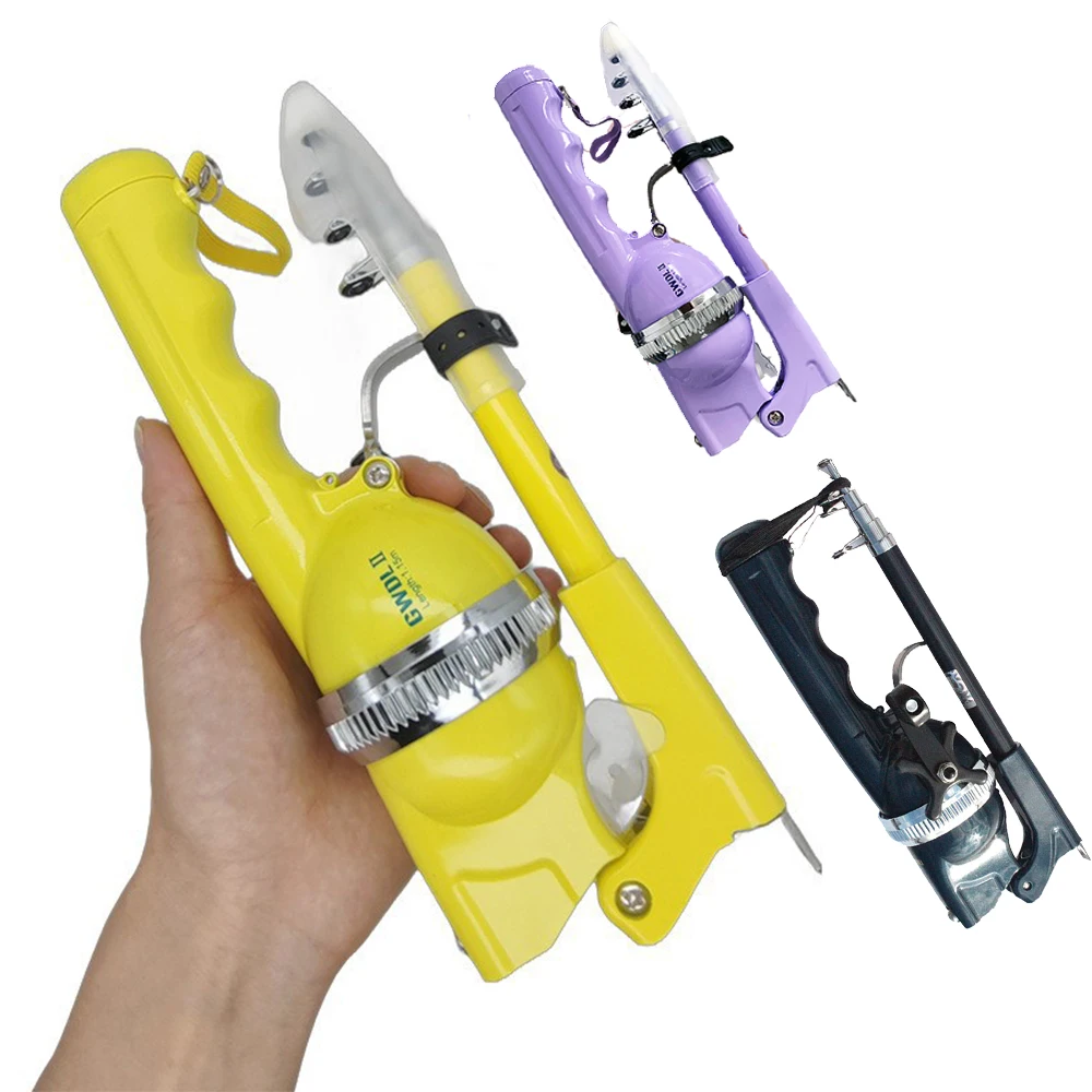 Taşınabilir Katlanır Mini Olta Teleskopik Direkleri Makara Hattı ile Seyahat Çubukları Balık Katlanmış İplik Çubuk Balıkçılık Reel Seti