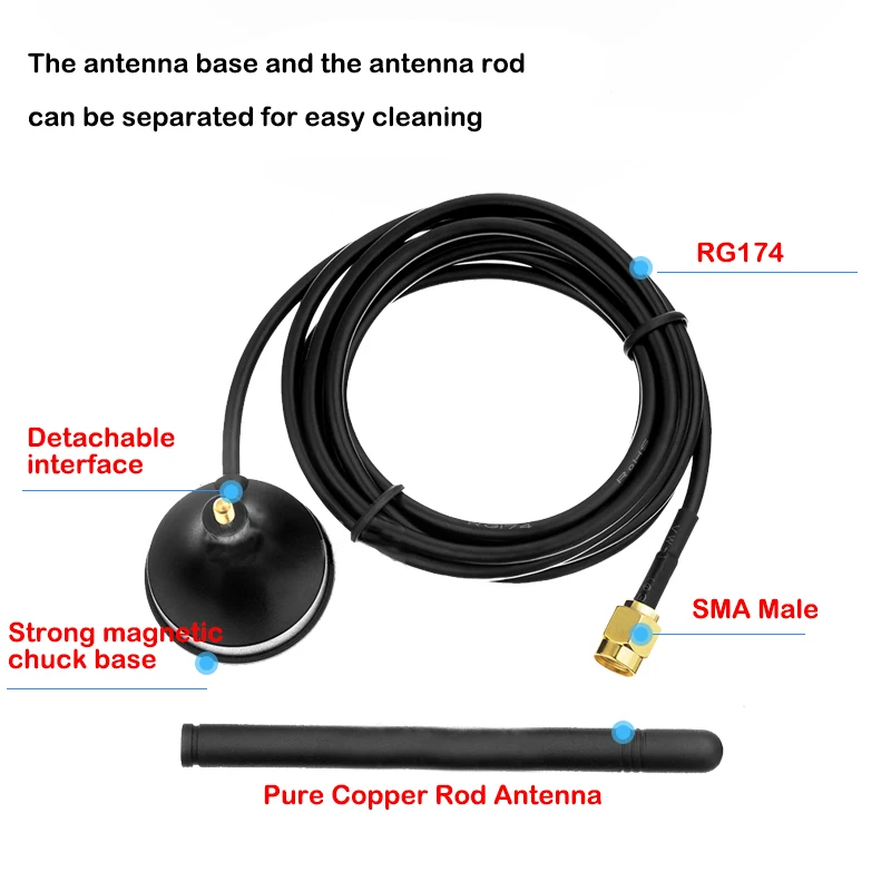 Outdoor 4G 3G GSM Full-band Sucker Antenna TS9 SMA Male 3.5dBi 700-2700MHz Amplifier for Router Modem Signal Booster Copper Rod