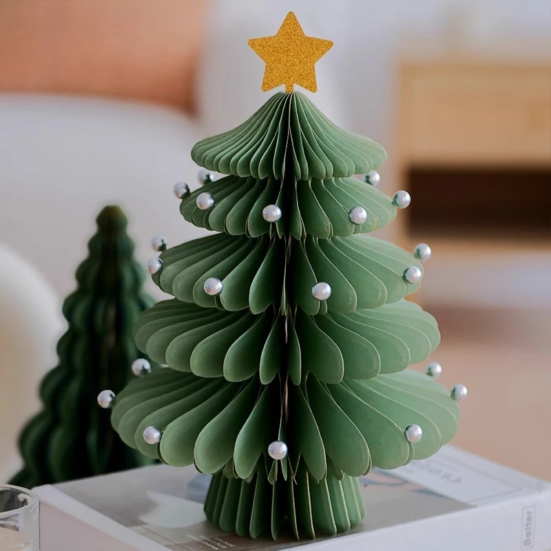 

New Christmas Tree Ins Wind Paper Art Christmas Trees Ornament Home Entrance Bedroom Window Counter Arbolitos De Navidad