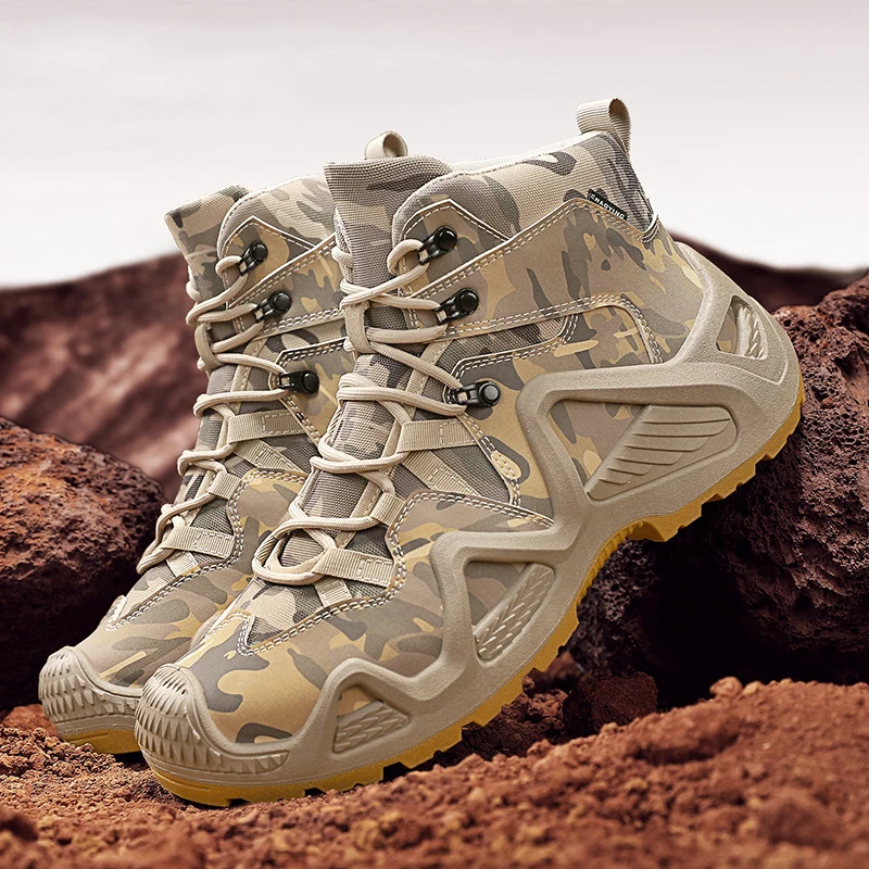 

Outdoor Men Hiking Boots Comfortable Trekking Camping Shoes Winter Work Boot Lightweight Breathable Climbing Walking Sneakers