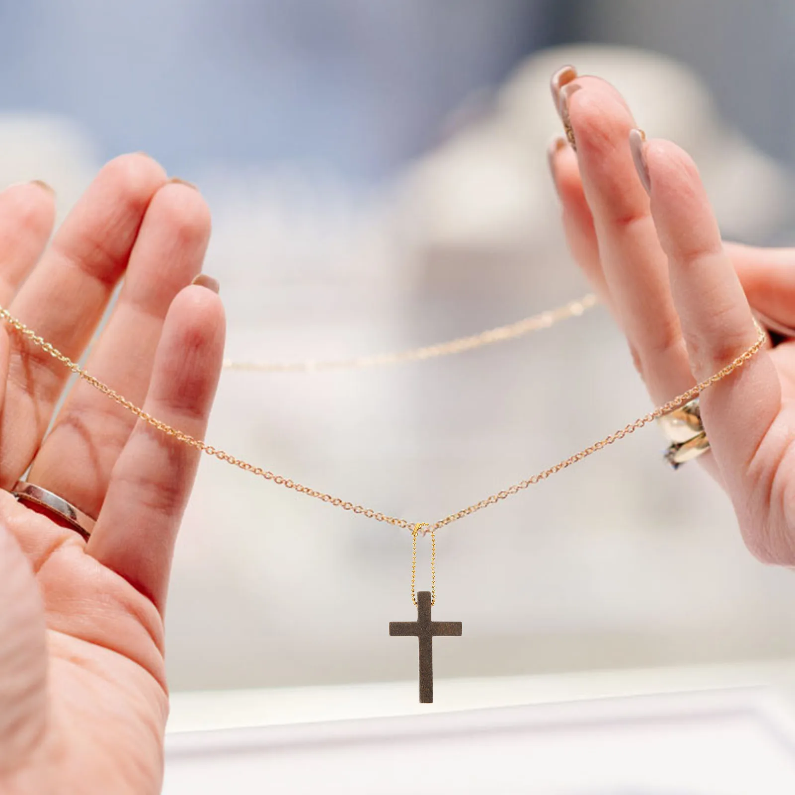 

Wooden Cross Keychain Small Crosses Friendship Bracelet Making Kit Charms for Diy Craft Ornament