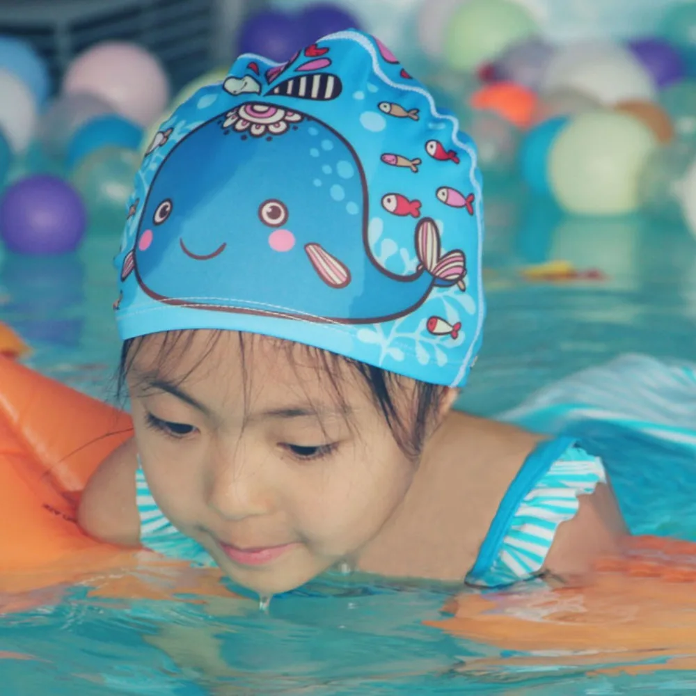 Topi Renang Anak Kartun Lucu Lucu Topi Renang Calico Pelindung Telinga Bayi Tahan Air Nyaman Pola Kartun