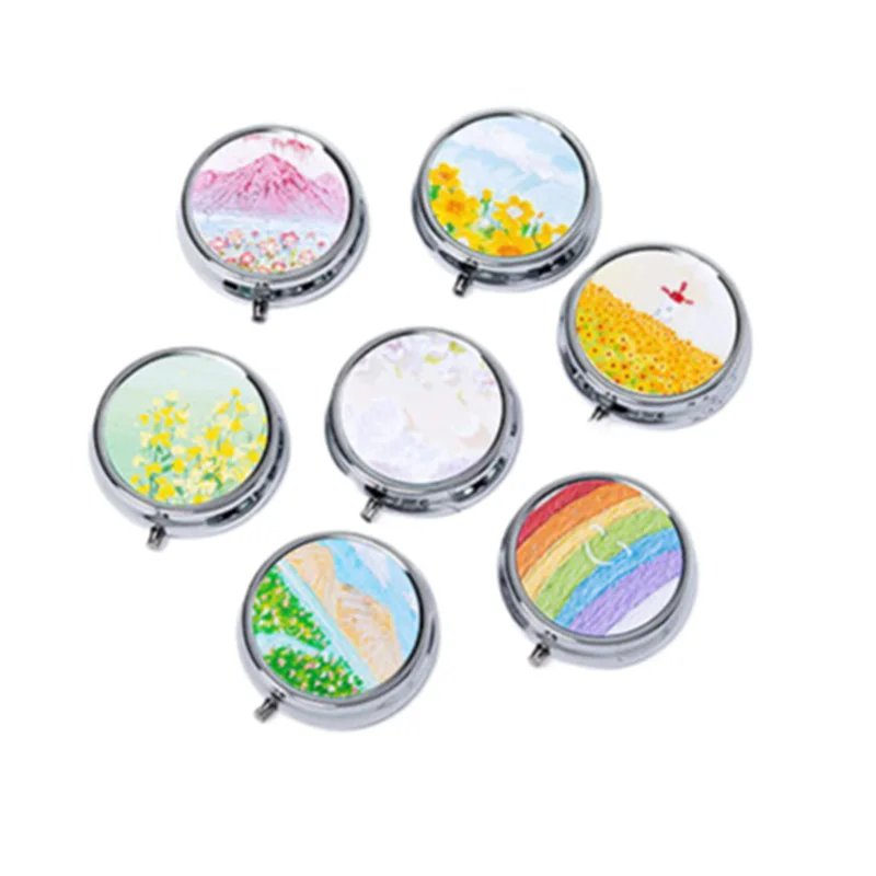 3 Cell Metal Pill Boxes Round Pill Boxes Medicine Organizer Container Medicine Case Splitters Medicine Candy Box