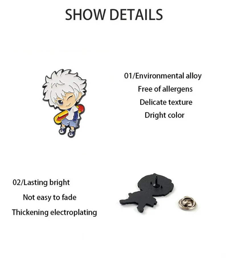 HUNTERxHUNTER Enamel Pin Custom GON Killua Kurapika Leorio Hisoka Brooch Lapel Badge Anime HxH Jewelry Gift for Fans