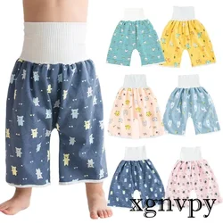 xgnvpy Baby Waterproof Diaper Pants Skirt Potty Training Comfy Shorts Sleepwear Bedclothes for Boys Girls