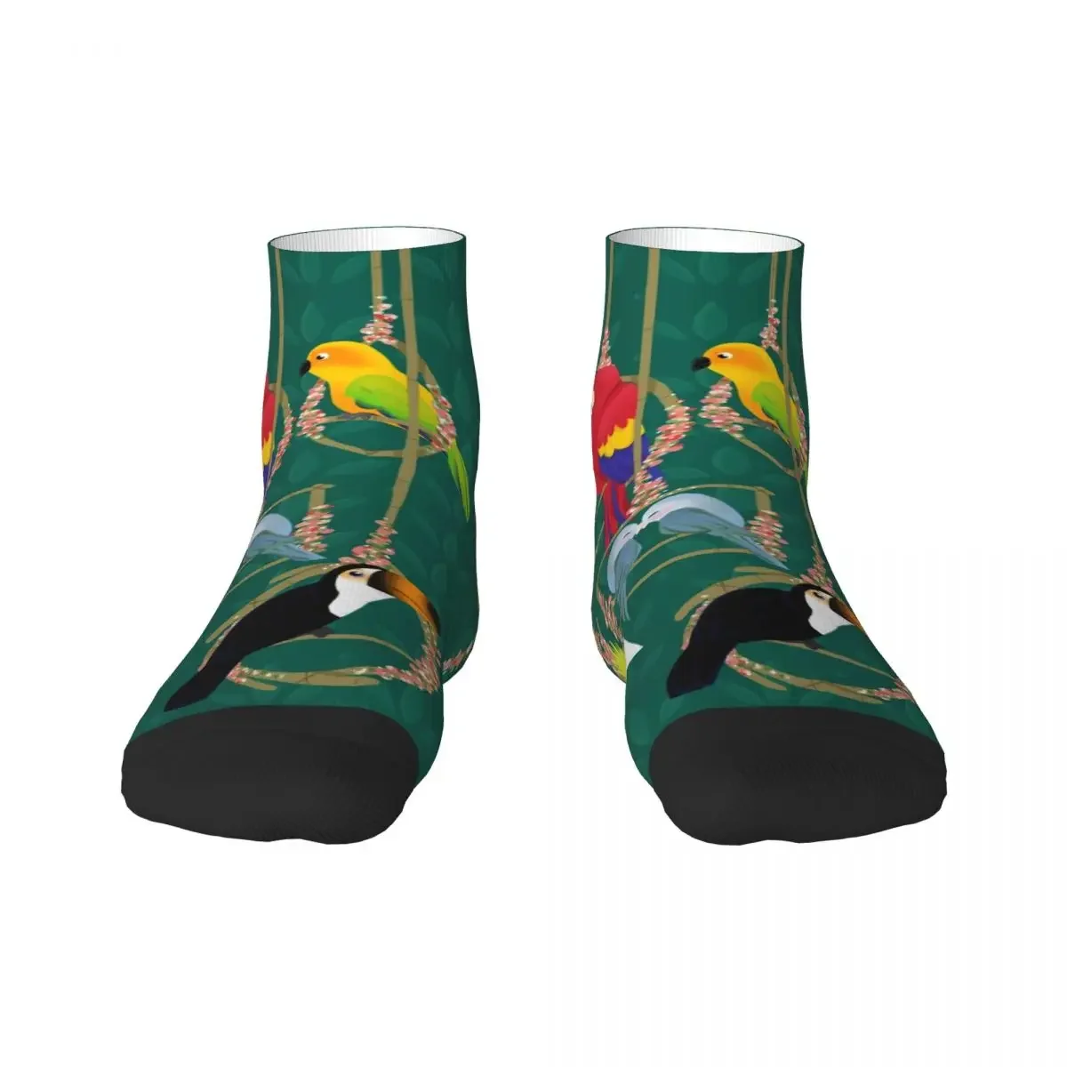 Tropical Getaway Parrot Birds Dress Socks Men Women Warm Fashion Novelty Cockatiel Budgie Toucan Crew 