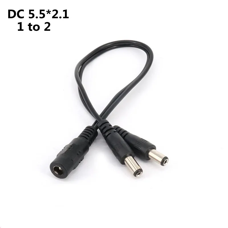 5.5mmx2.1mm 1 To 2/3/4/5/6/8 Way 5V 12V 24V DC Splitter Power Cable Male Female Plug Connector Wire For LED Strip CCTV Camera