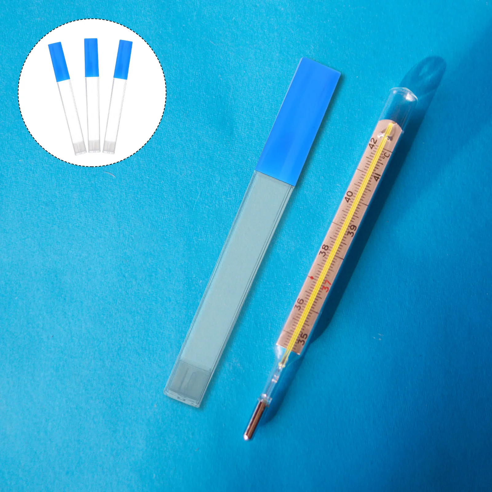 

3pcs Thermometer Protection Tube Simple Design Safe Storage Portable Carrier Multi-Functional Holder For Glass Oral Thermometers