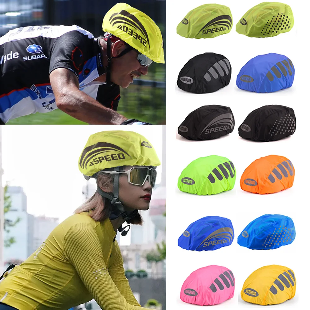 

Helmet Waterproof Cover High Visibility Bicycle Rain Cover Adjustable Fit Windproof Dustproof Night Cycling Safety Protection