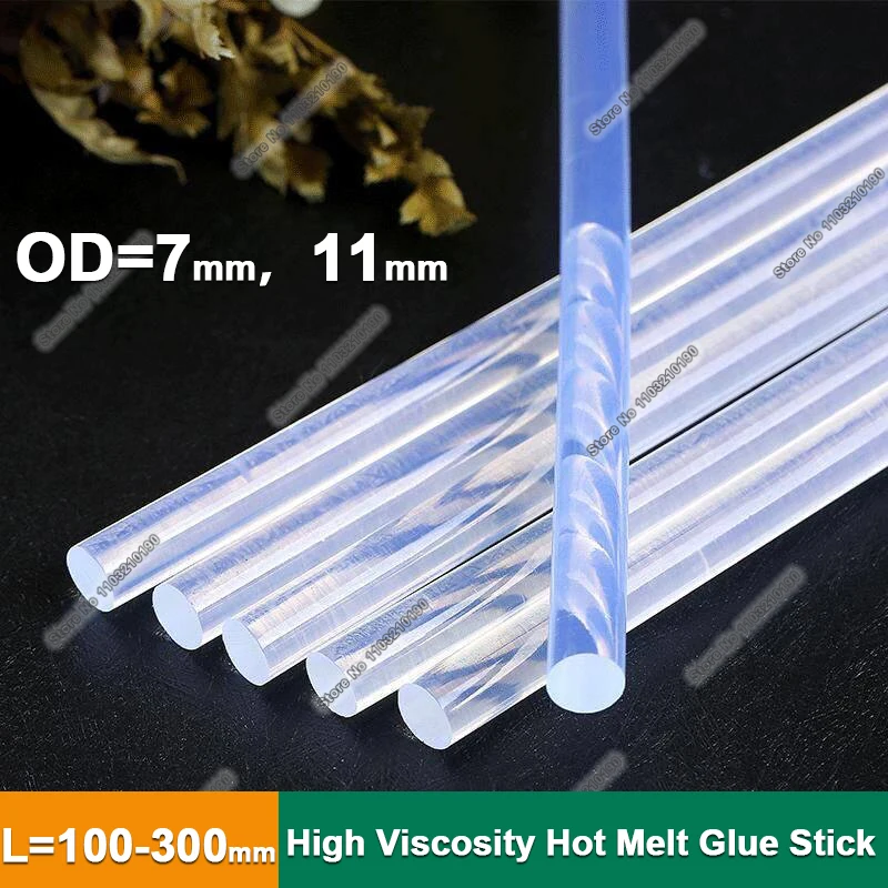 Фото Клей-карандаш термоклейкий прозрачный высоковязкий 7/11 мм, с сильной адгезией для пластика, дерева, ткани, рукоделия и ремонта