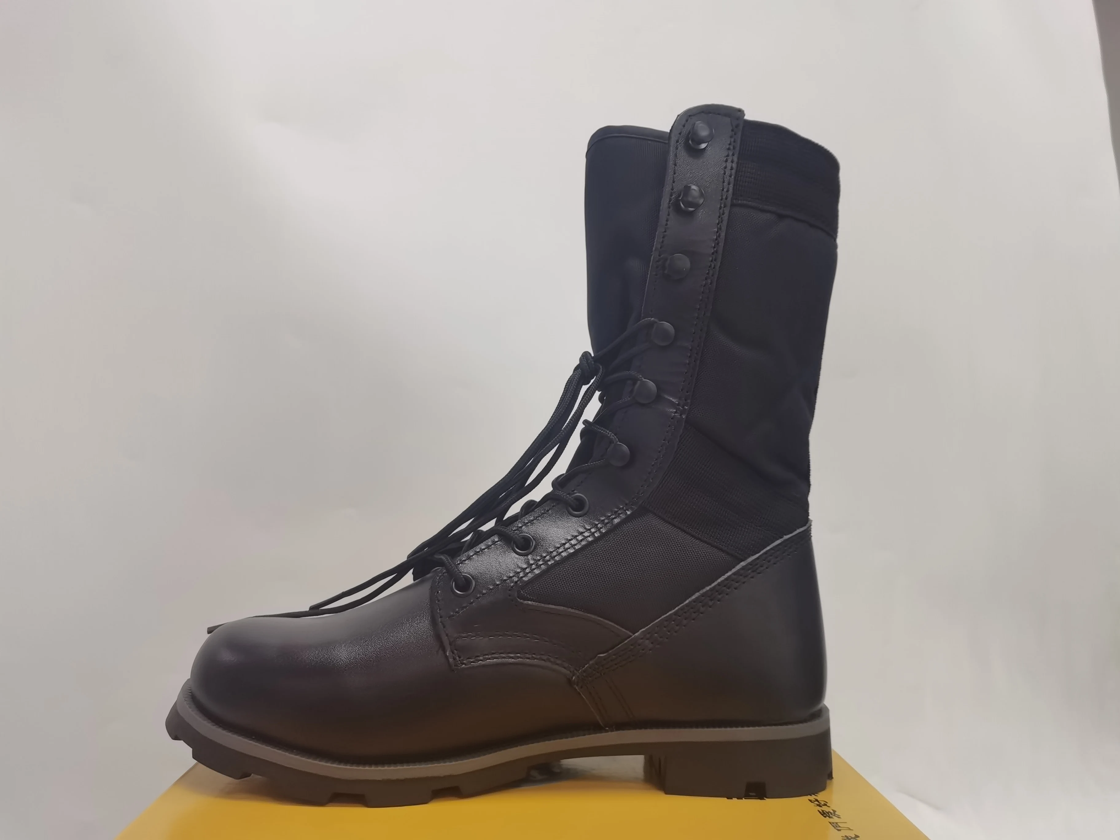 Black Full Grain Leather Army Strong Ghana Boots