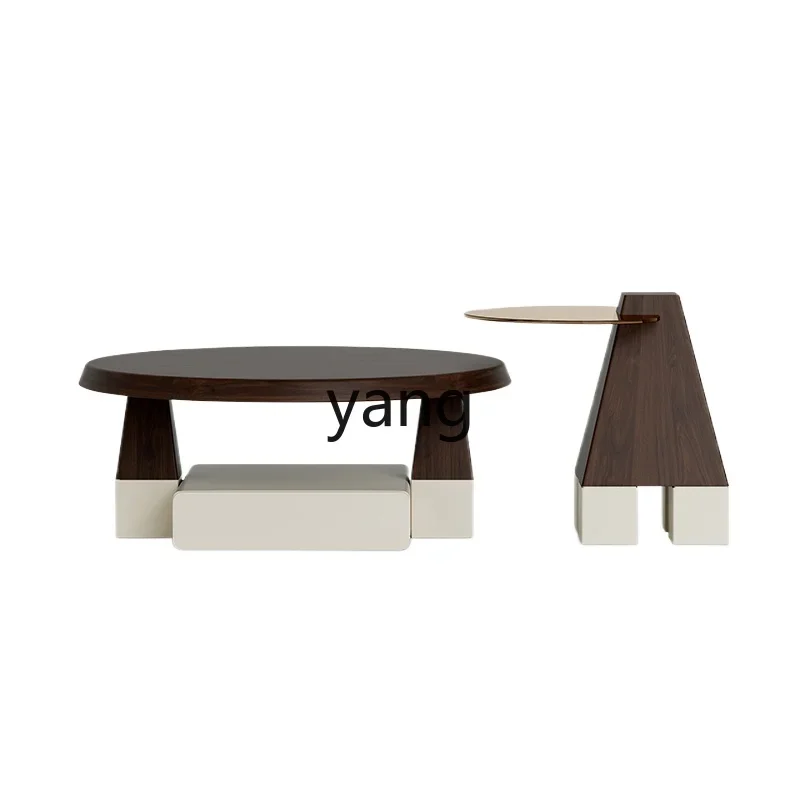 

LXL Black Walnut Special-Shaped Combined Tea Table Floor-Standing Model Personality Creative Fashion