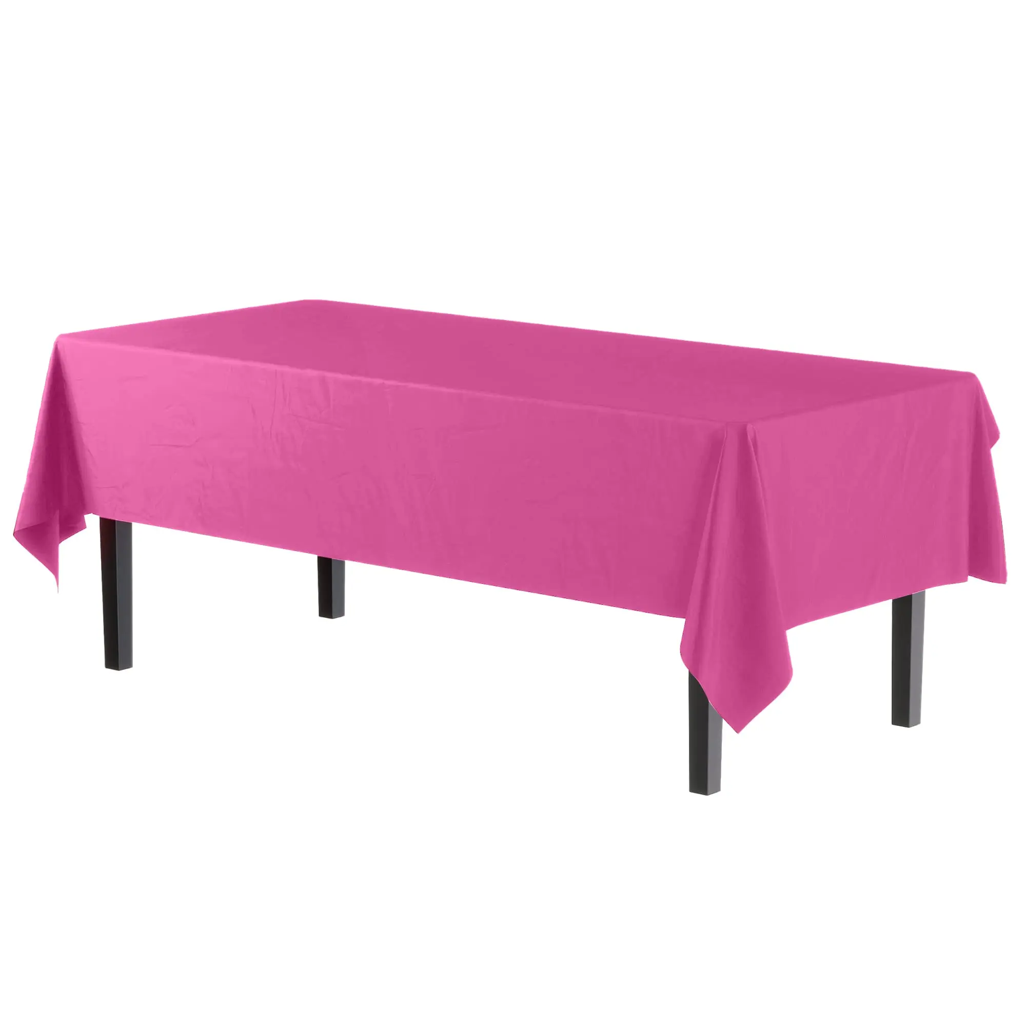 Hot Pink Plastic Tablecloths Fuchsia Disposable Table Covers 54 x 108 Inch Bridal Shower PEVA Cerise Table Cloths for BBQ