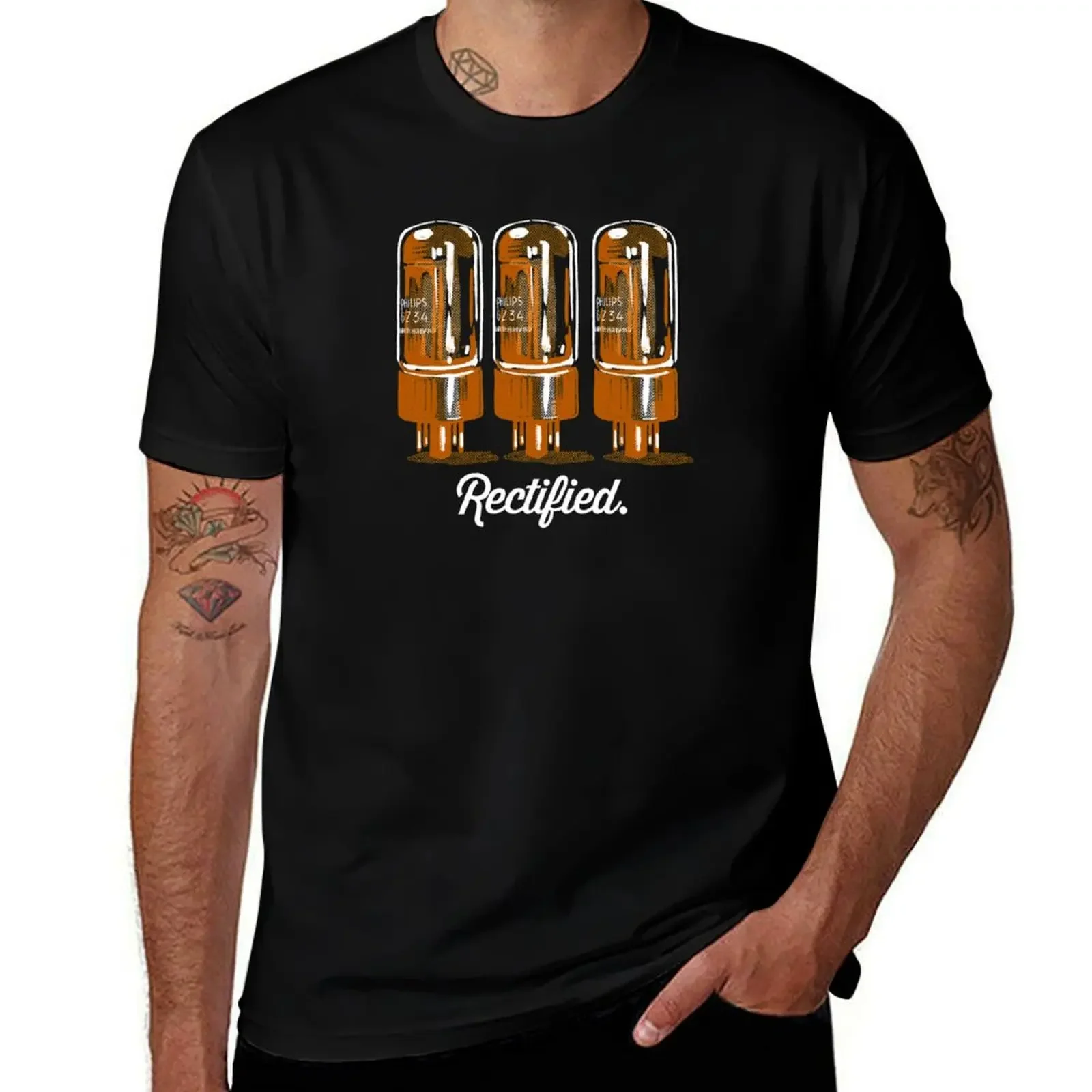 Glowing amplifier vacuum tubes in vintage style T-Shirt cute tops man clothes mens vintage t shirts