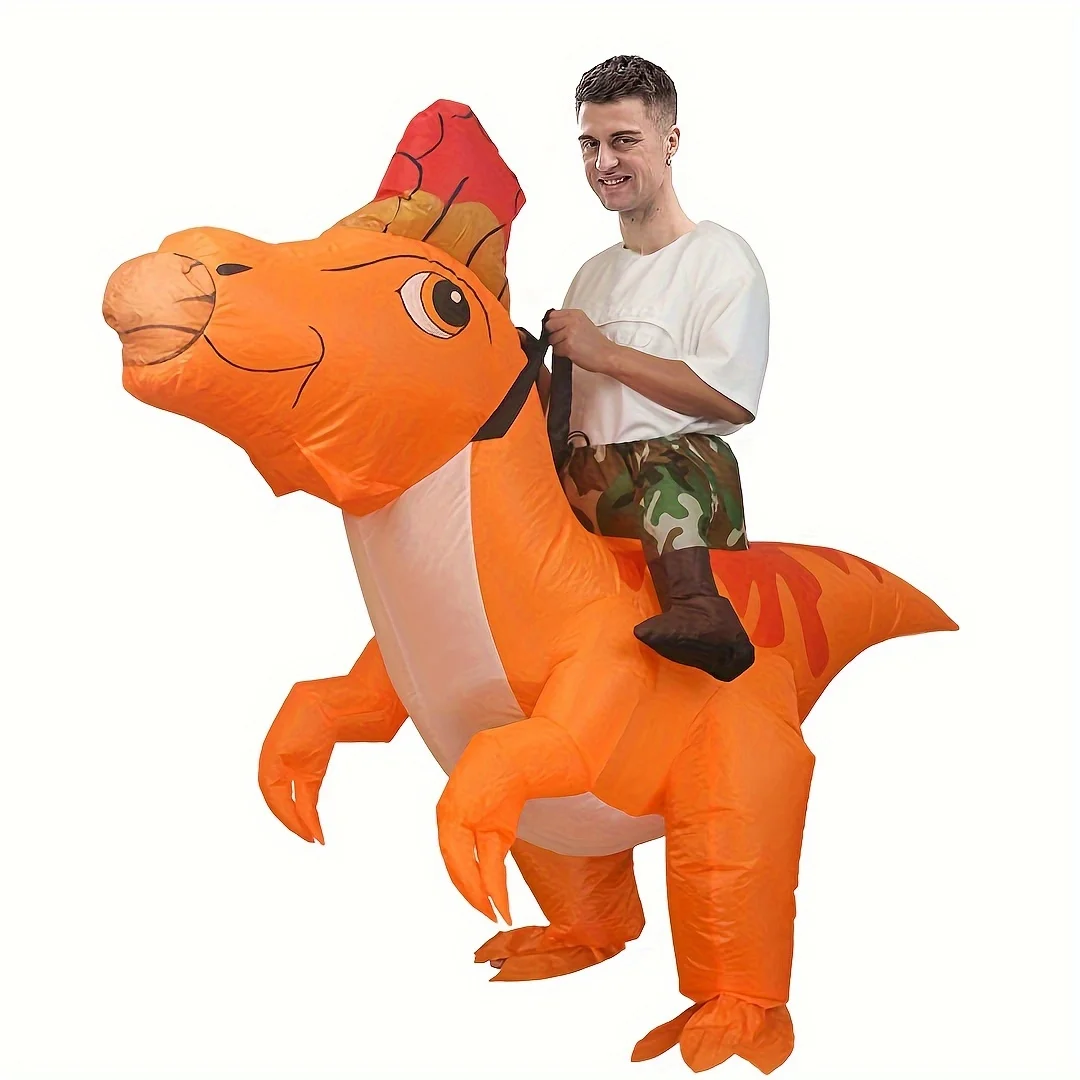 Adult T-Rex Inflatable Costume Standing Dinosaur Mascot for Halloween & Christmas Fun Animal Party Role-playing Outfit Apparel