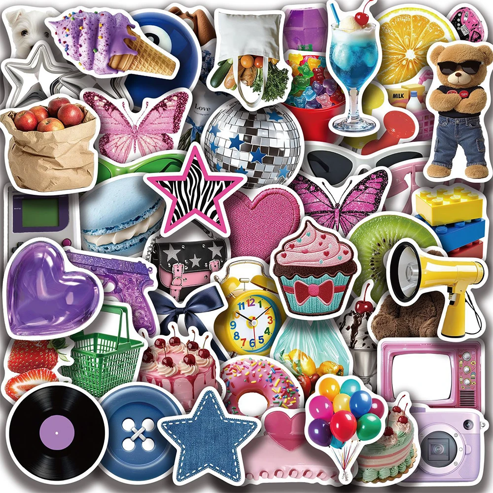 

10/30/50pcs Vintage Cartoon Y2K Aesthetic Stickers Graffiti Notebook Motorcycle Phone Luggage Cute Decoration Sticker Decals Toy