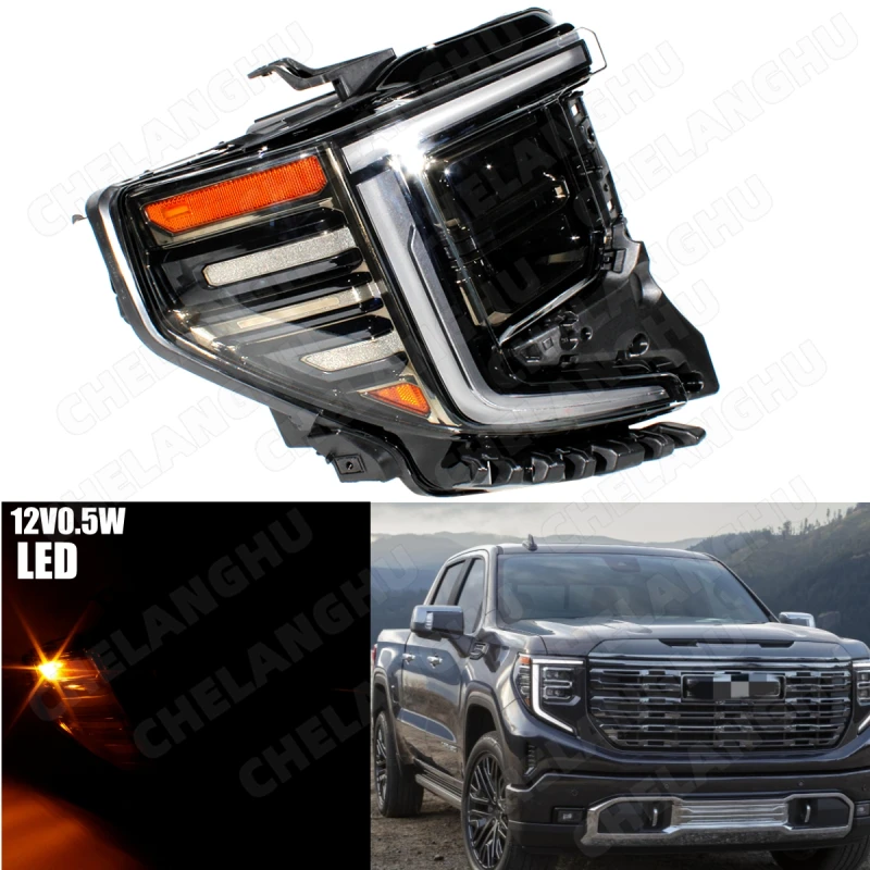 

1Pc Right SideFront Headlight Lamp For GMC Sierra 1500 AT4 2022 2023 DRL Auto Part OEM 85604124