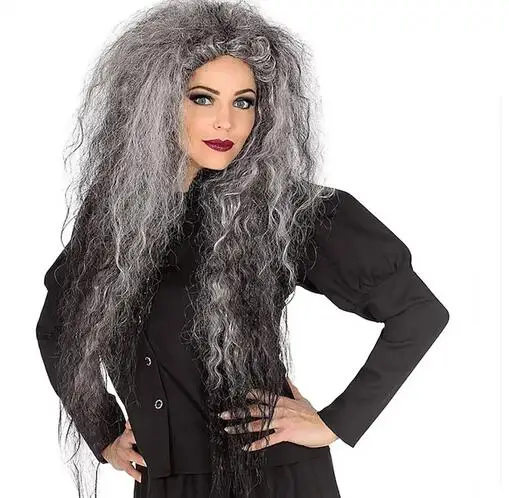 Synthetic Hair Wild Witches Wig Grey Halloween Cosplay Party Wigs