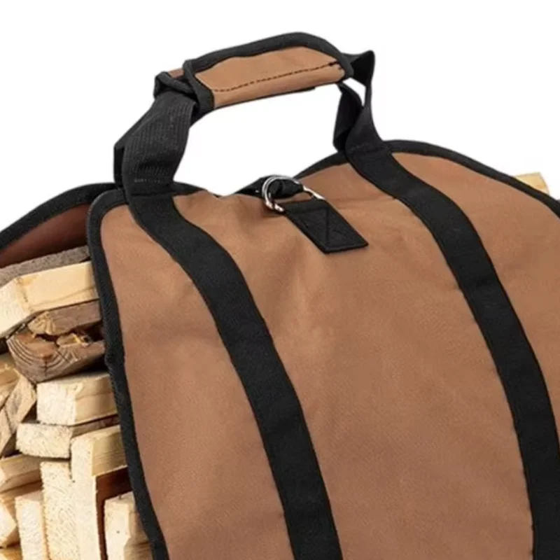Firewood Carrier Bag with Handle, Heavy Duty Large Log Tote, Durable Oxford Cloth Firewood Log Holder for Outdoor Use