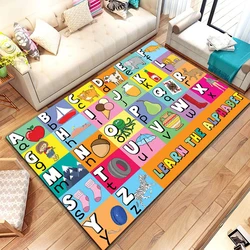 ABC Cartoon Alphabet Children Crawling Kids Playroom Early Education Area Rug,Carpet for Living Room Bedroom Sofa, play mats