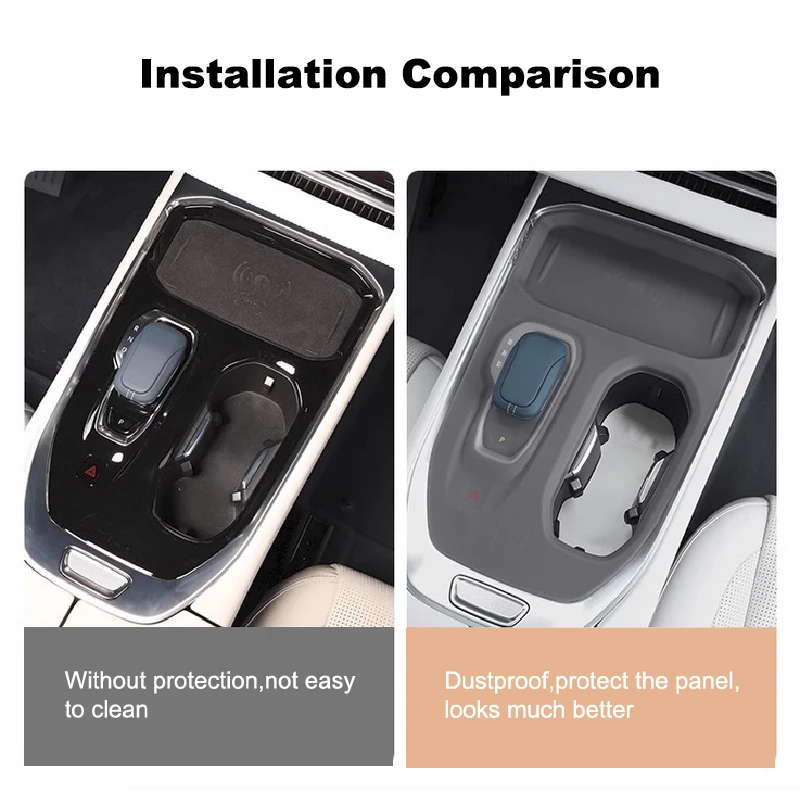 For ZEEKR 009 Center Console Gear Shift Panel Rubber Cover Anti-scratched Anti-slip Protective Cover