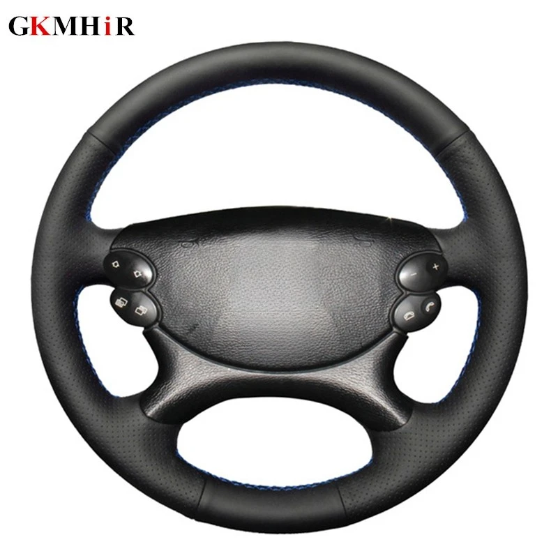 DIY Black Artificial Leather Steering Wheel Cover for Mercedes Benz E-Class W211 E230 E280 E350 CLS-Class CLS350 CLS500