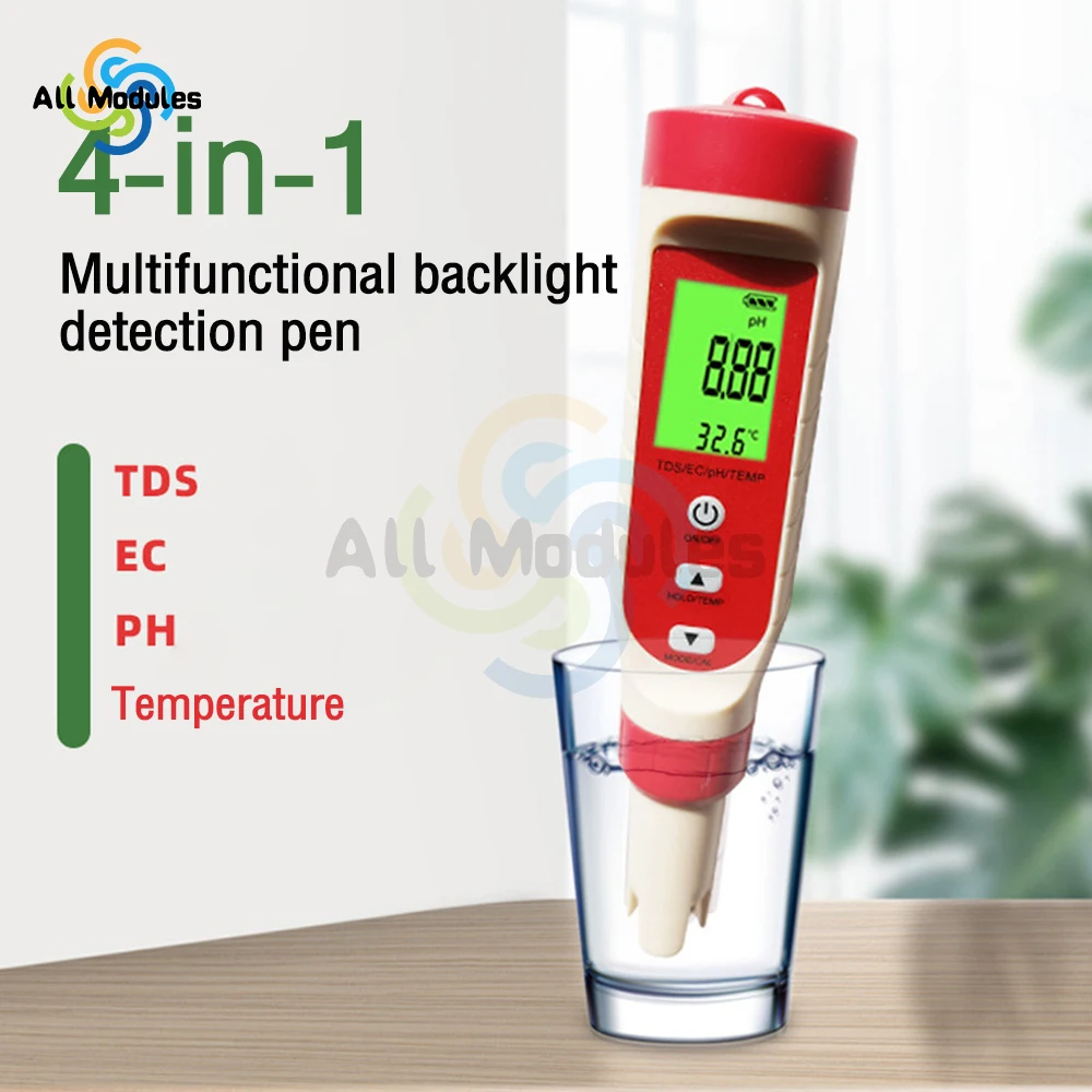 Water Quality Tester TDS Meter EC Meter & Temperature Meter 4 in 1 Water Test Meter for Drinking Water Aquariums