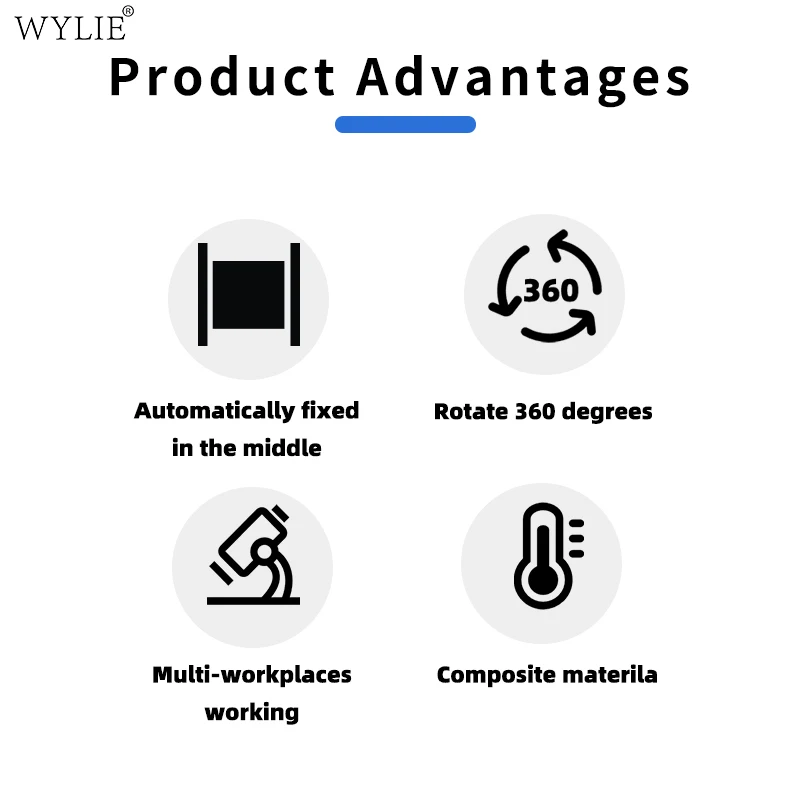 WYLIE K18 تركيبات دوارة عالية الحرارة مع 360 درجة °   دوران 40 مللي متر لقط التمركز التلقائي للهاتف PCB/BGA إصلاح كتيفة ثابتة أداة