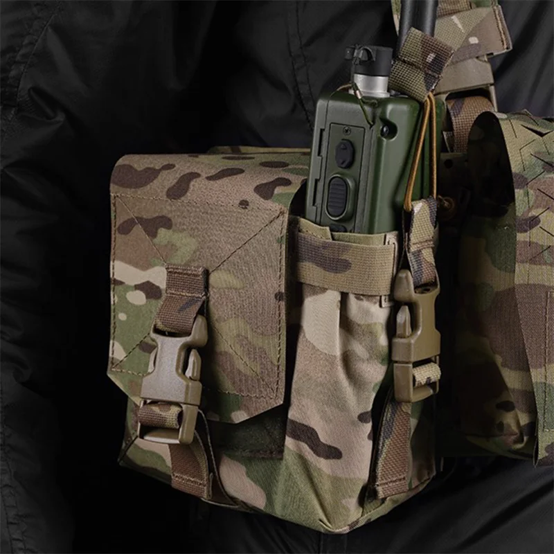 Large Camouflage Multi Purpose Radio Pouch MOLLE Compatible Internal Organizer Panel for Outdoor Communication Gear Accessories