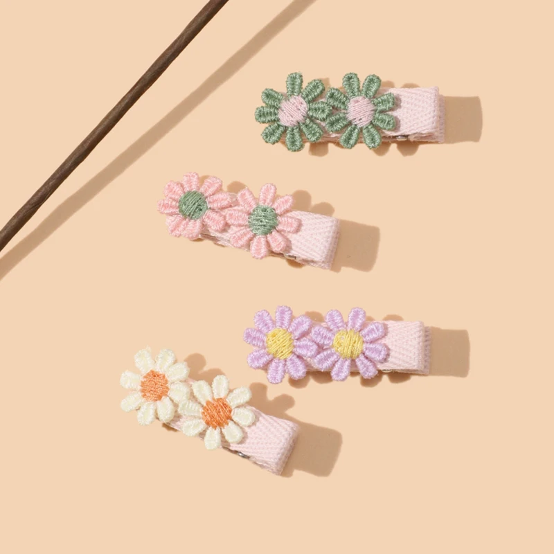 2Pcs Daisy Hairpins Baby Girl Flowers Hair Clip Toddler Sweet Hairclips Children Bobby Pin Ins South Korea Accessories Baby Gift