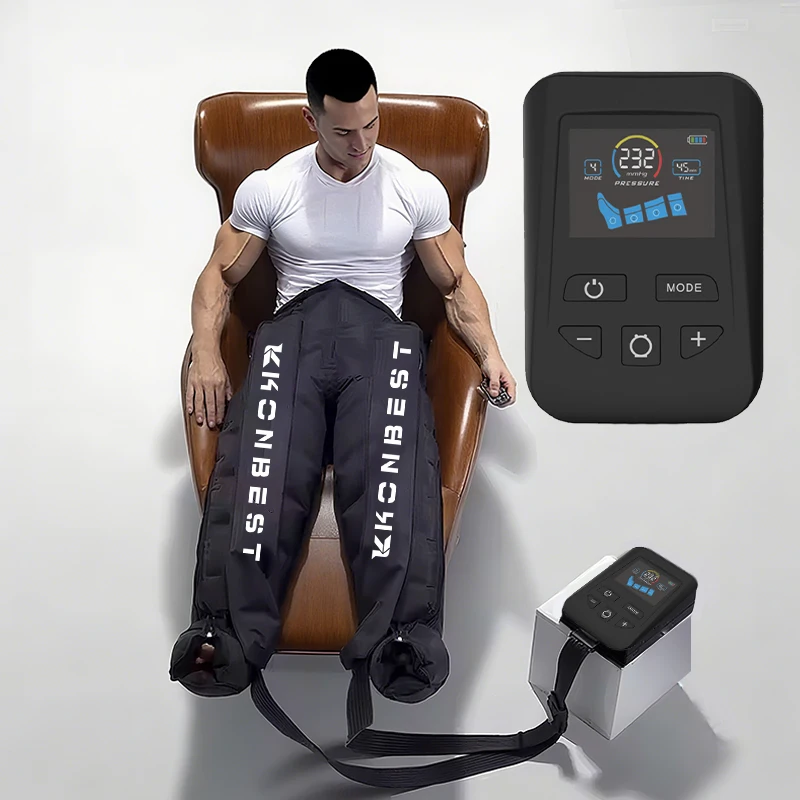 Professional Wireless Compression Boot Ultra Long Life Battery Physiotherapy Device Massager DVT Pump 4 Chambers 30-240mmHg