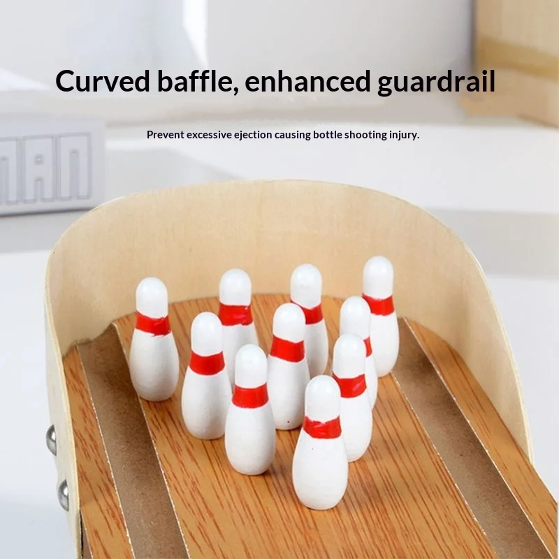 미니 볼링 안전한 나무 어린이 레저 스트레스 해소 장난감 데스크탑 게임 부모 자녀 장난감 파티 인터랙티브 장난감