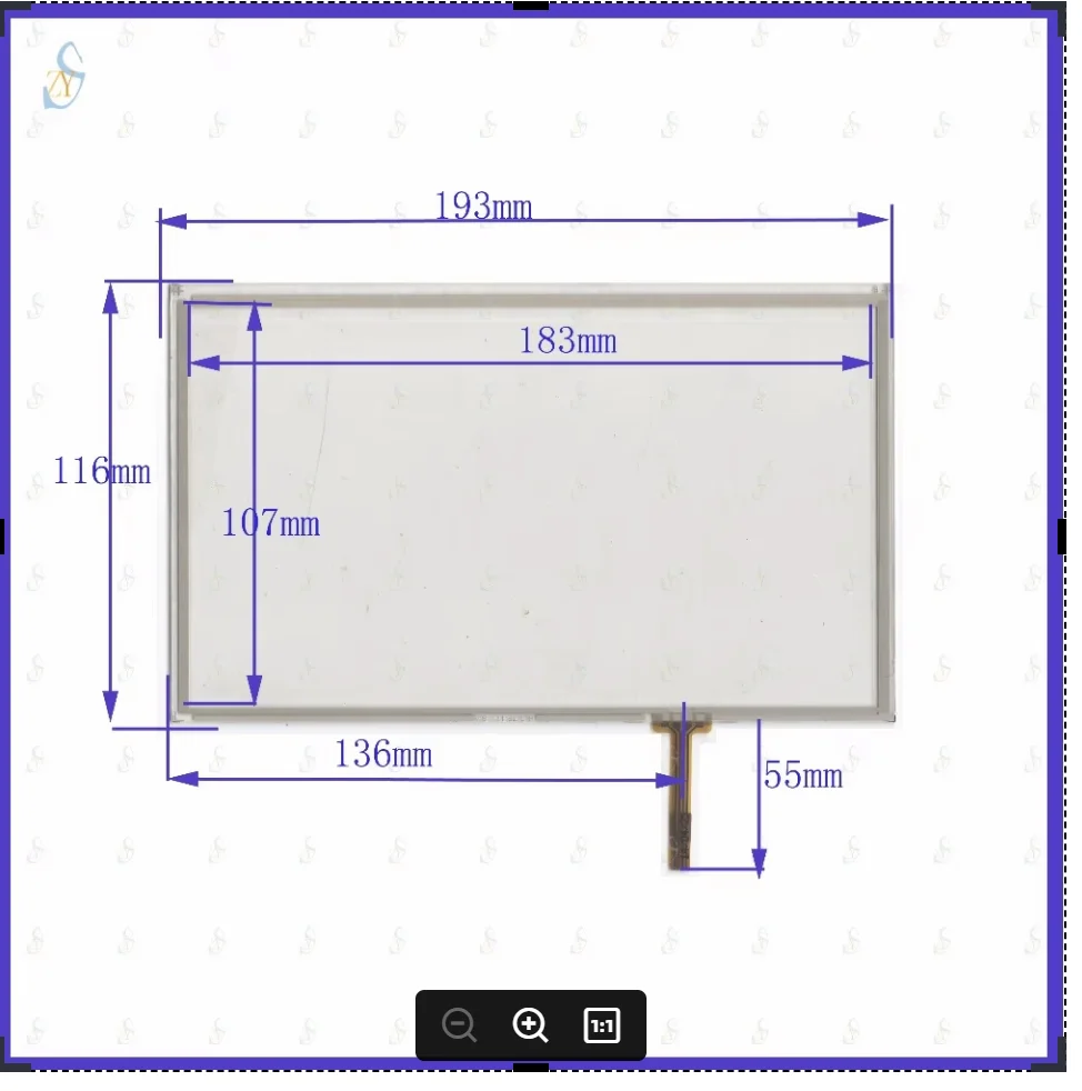 ZhiYuSun 193mm*116mm HLD-TP-1111 8inch 4-wire resistive touch panel for Car DVD, 193*116 GPS Navigator screen  glass