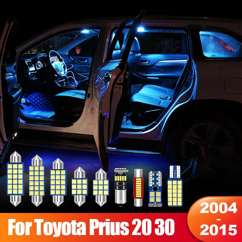 Per Toyota Prius 20 30 XW20 XW30 2004 ~ 2015 2012 2013 2014 2007 2008 11pcs Canbus Car LED lampada interna accessori luce bagagliaio