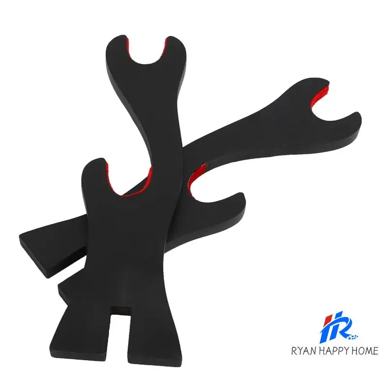

4X 2 Tier Katana Samurai Sword Holder Black Bracket Hanger Red Cotton Display Stand