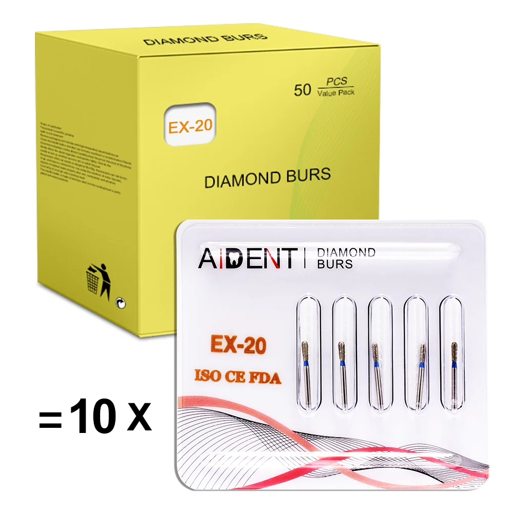 Diamond Burs Standard 105-126 μ Blue Smoothing Teeth Polishing 300000R.P.M FG High Speed Handpiece Dentist Surgical Tools