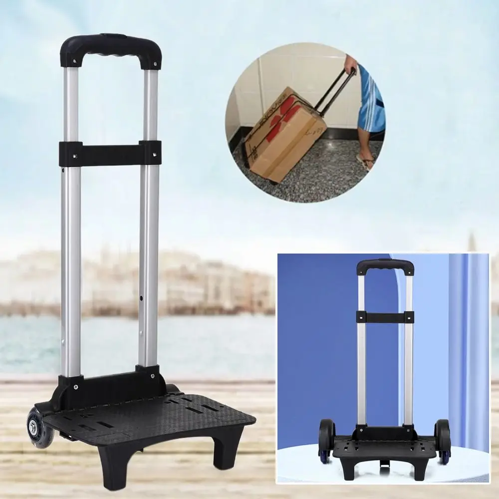 Aluminum Alloy Luggage Travel Durablel Hand Cart Pullling Rod Carrier Student Backpack Pet Bag Trolley Rack