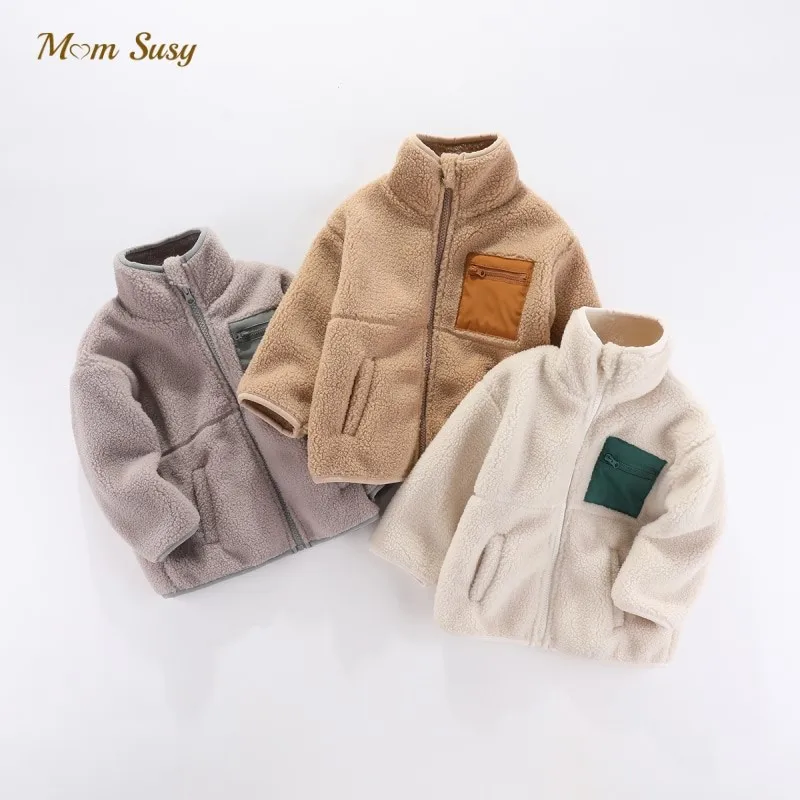 Fashion Baby Girl Boy Thick Lamb Wool Jacket Infant Toddler Child Warm Sheep Like Coat Winter Kids Outwear Baby Clothes 18M-10Y