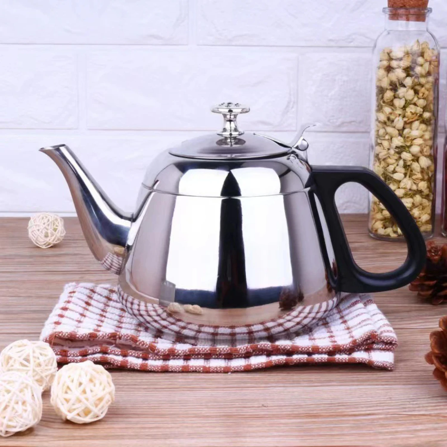 Stainless Steel Hotboiling Kettle Tea Pot for Gas Induction Stove, Durable Metal Coffee Pot for Camping, Available in 1.2L, 1.5L